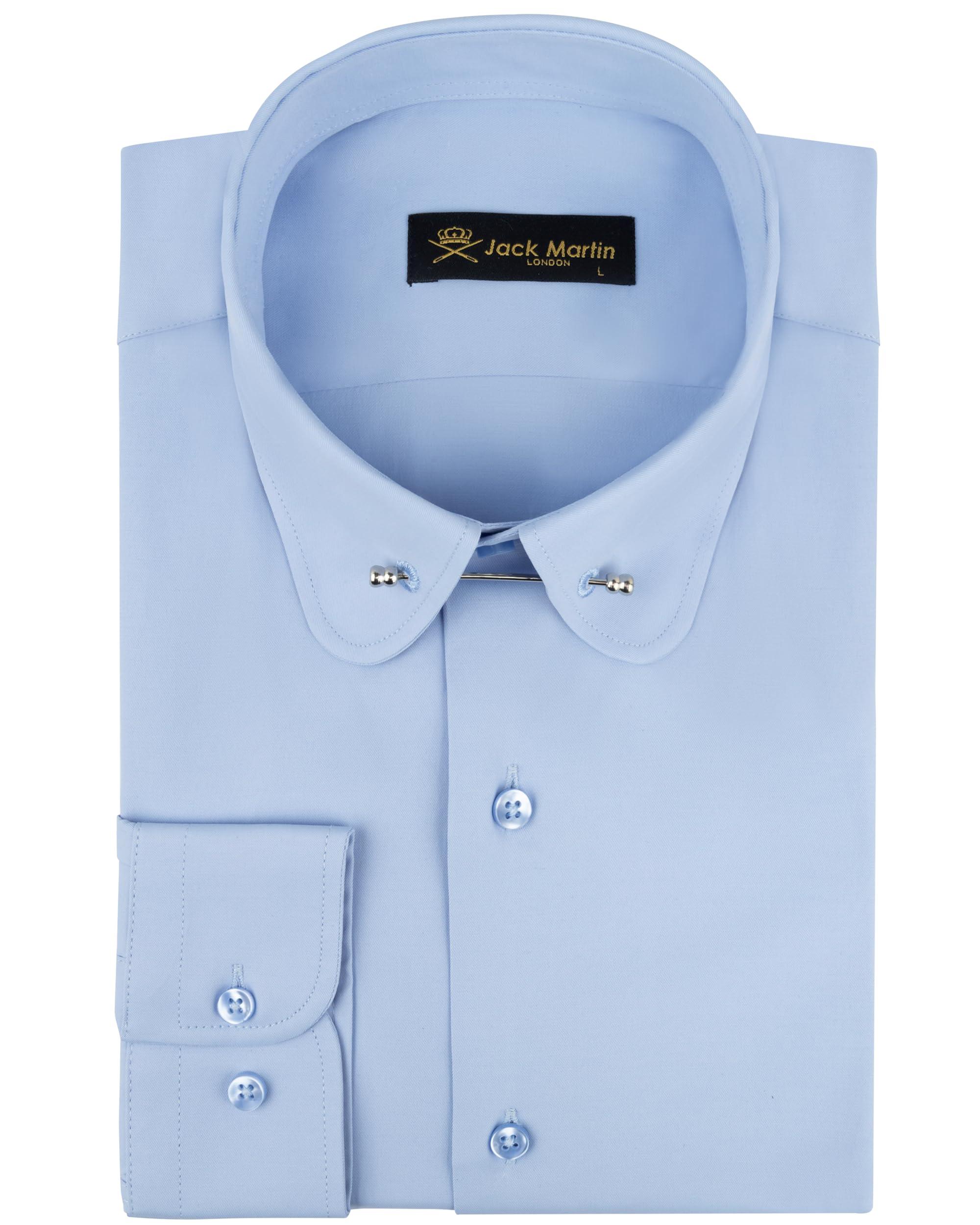 Men's Penny Collar Dress Shirt with Pin Collar Bar | Long Sleeve | Button-Up Stylish Formal