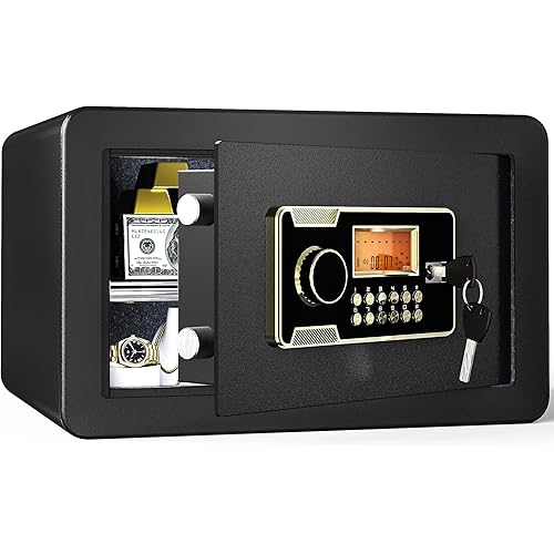 YITAHOME 1.5 Cu ft Fireproof Safe Box, Home Safe with Fireproof Safe Document Bag, Digital Keypad Lock Security Safes with Removable Shelf for Home Office Hotel - Protect Important Valuables