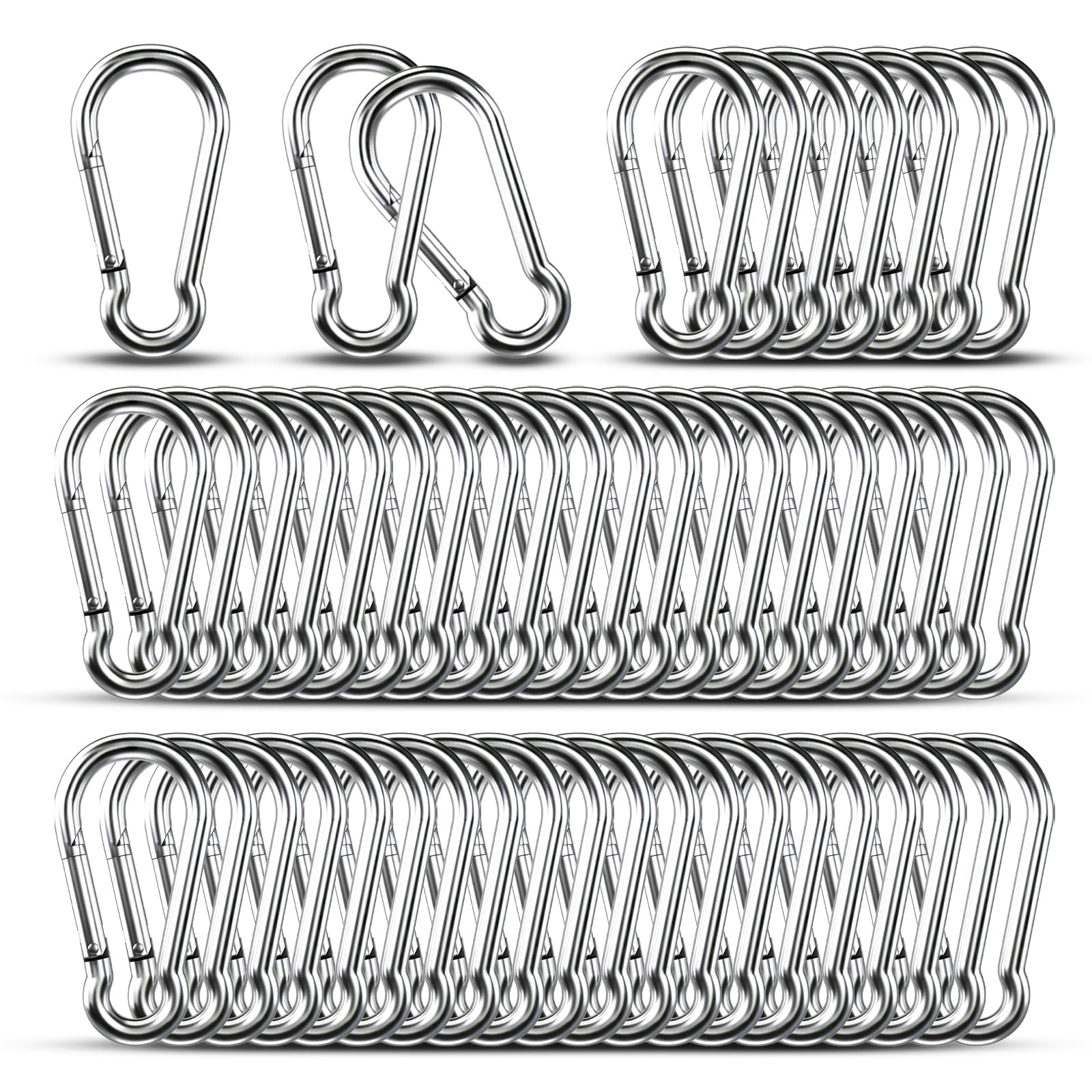 10pcs 1.57 inch Small 304 Stainless Steel Carabiner Clip Hooks Spring Snap — Amazon image 12