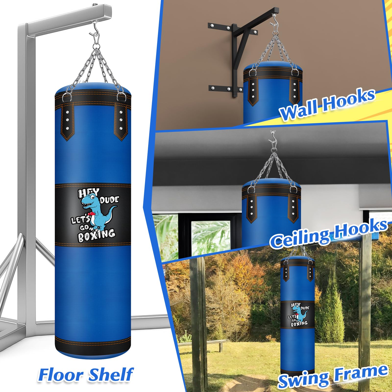 Sac de Boxe pour Enfants avec Gants de Boxe