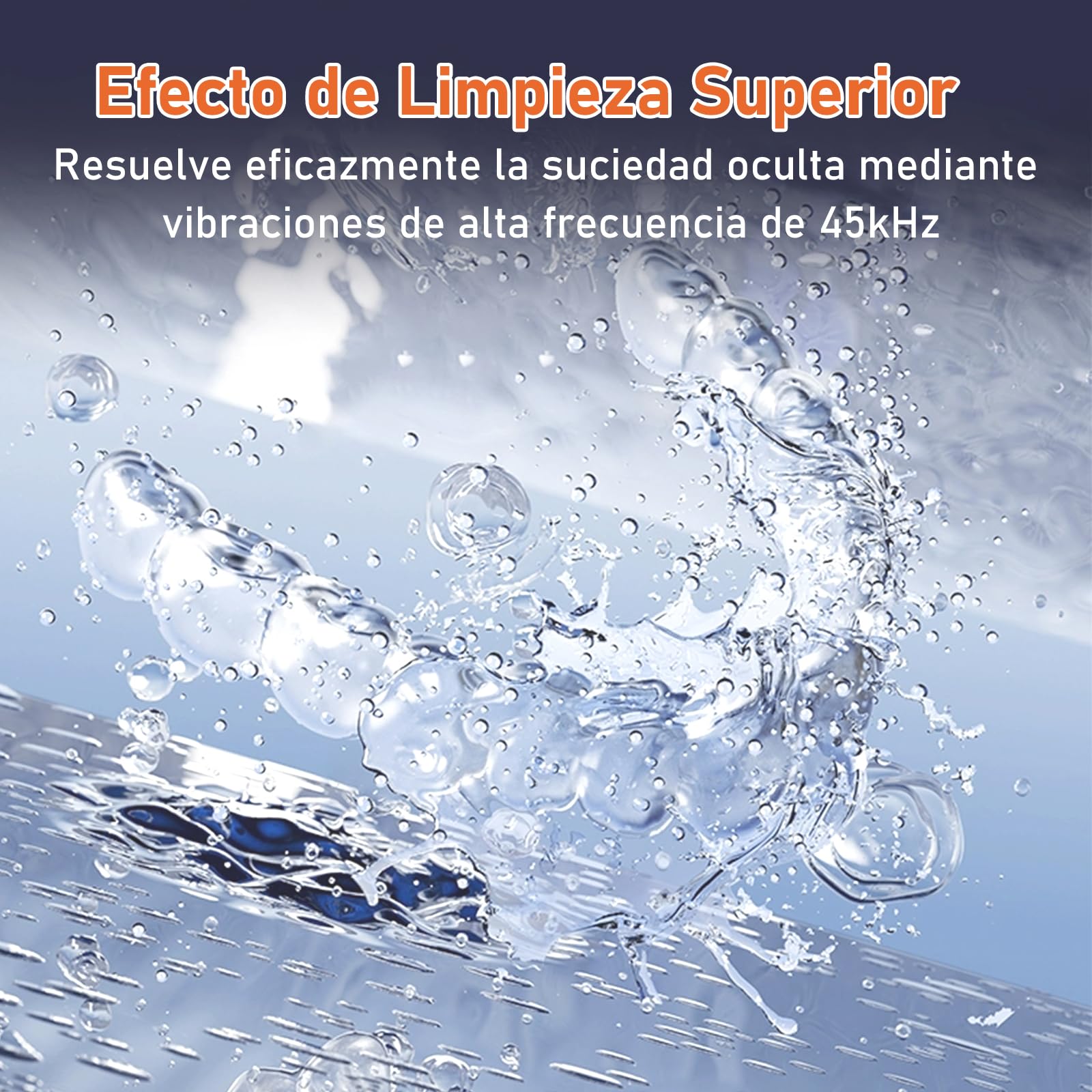 Limpiador Ultrasonidos Dental de 45000 Hz y 230 ml, Ultrasonidos Limpieza con Lámpara UV para Limpiador Ferula Dental, Retenedores, Alineadores, Prótesis Dentales y Joyas