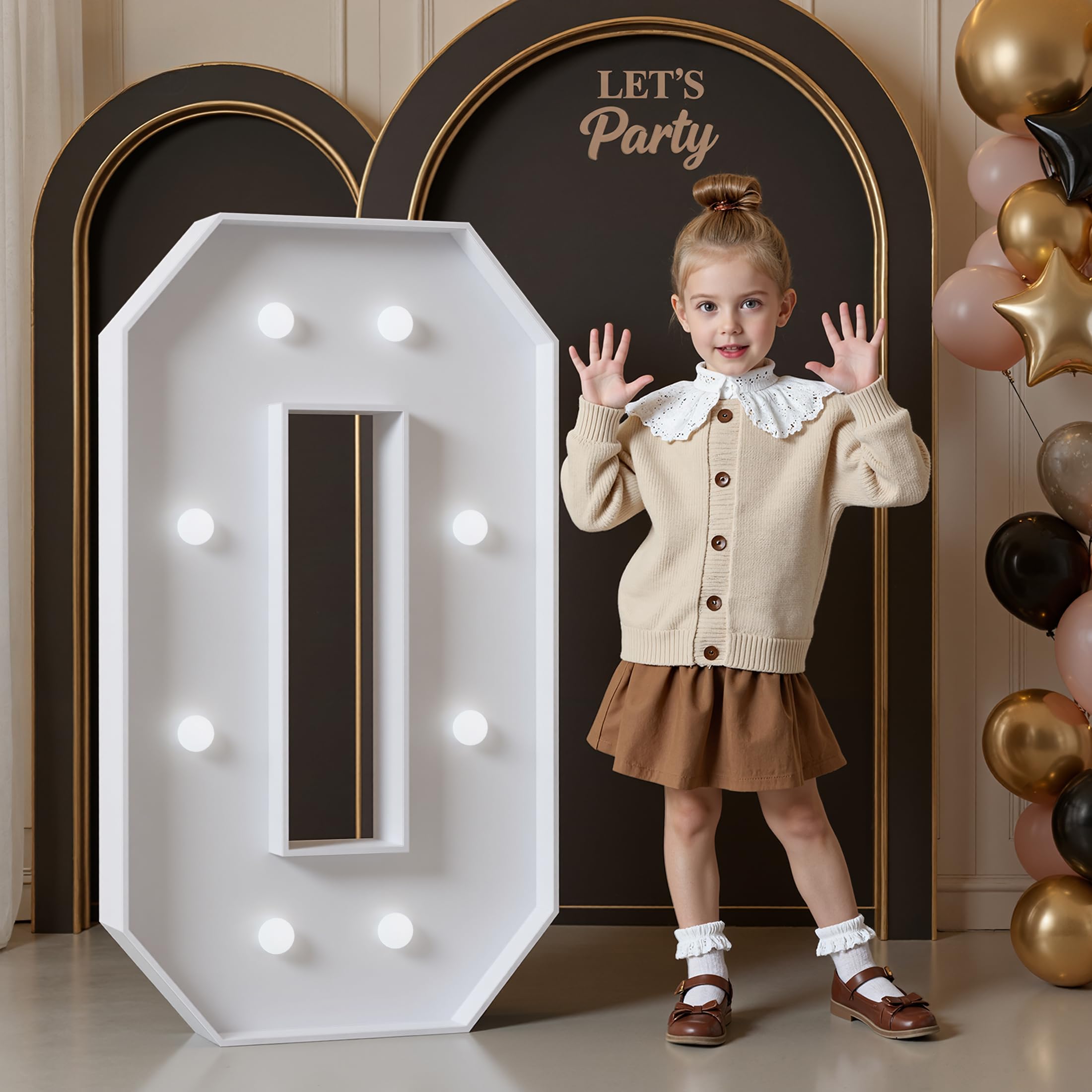 90cm Gigantische Leuchtende Zahlen Deko Geburtstag, Hochzeitstag, 30 40 50 60.Geburtstagsfeier, Leuchtende Zahlen LED, Hochzeit Deko Geburtstag Verlobungsdekoration, Partyzubehör, Zahl 0