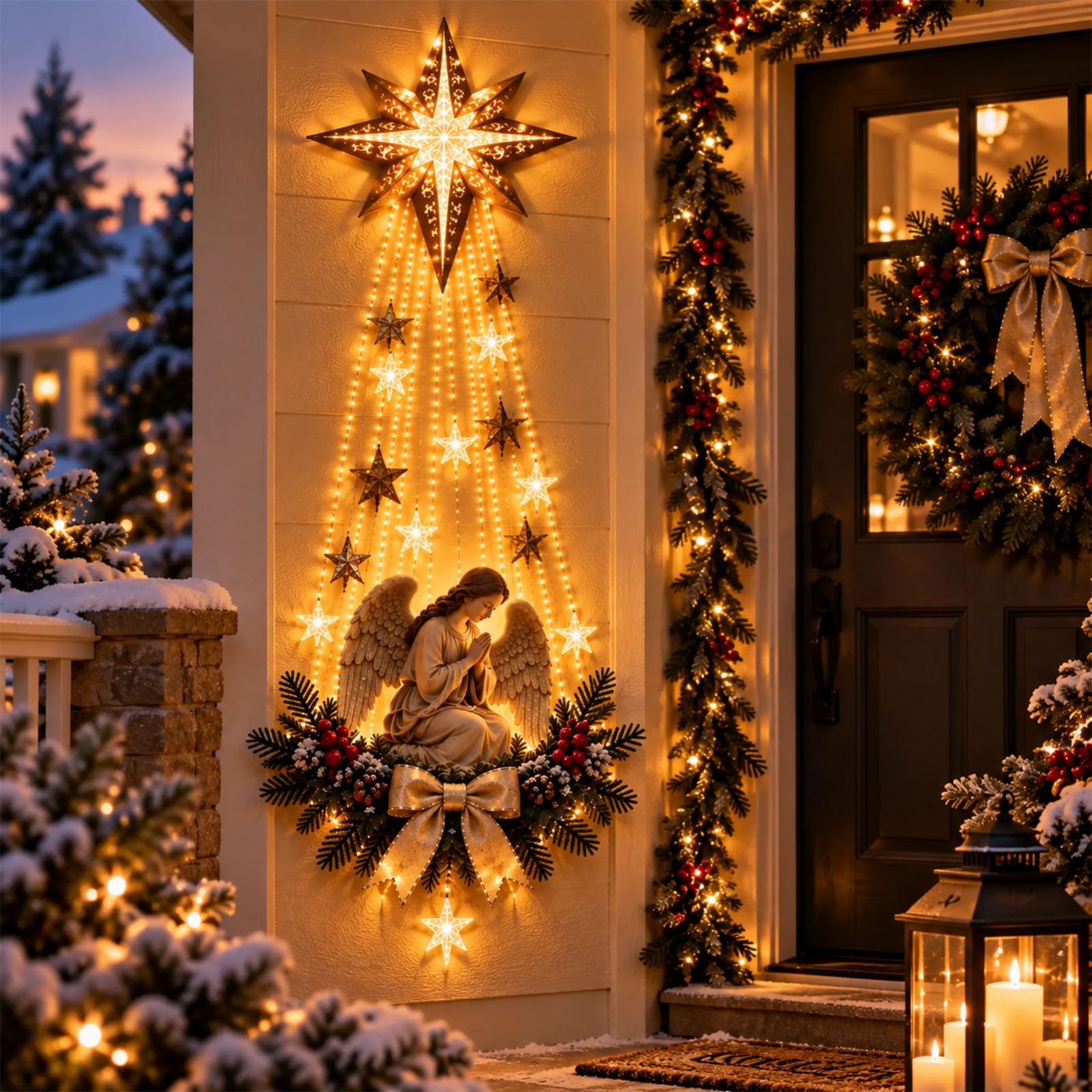 Angel Blessing Wall Light, Starglow Cascading Christmas Angel with Glowing (C#)