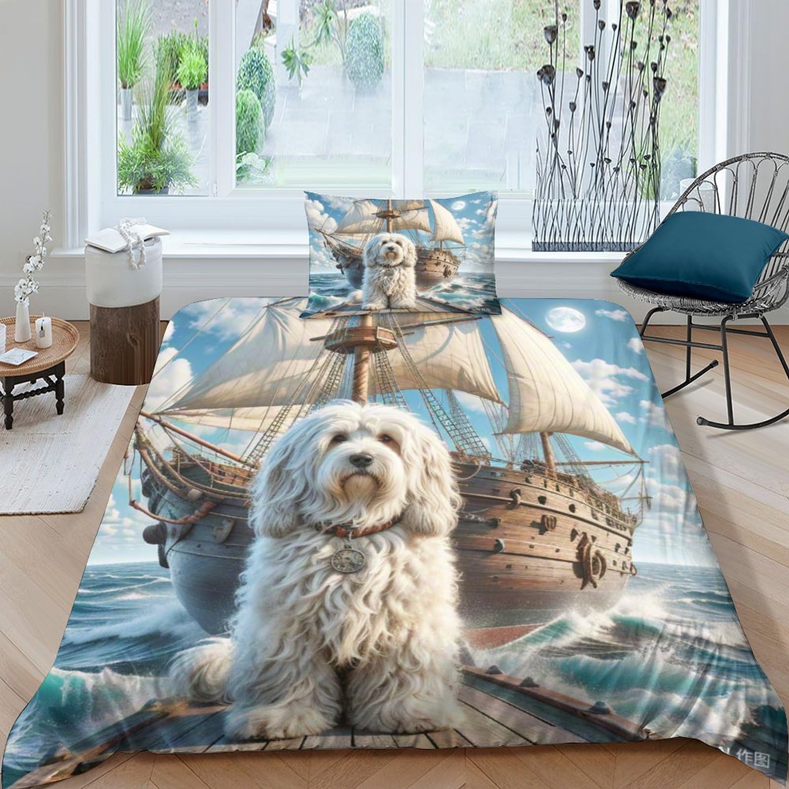 Housse de couette Maltais microfibre 135x200 avec zip caché pour changer les draps sans effort