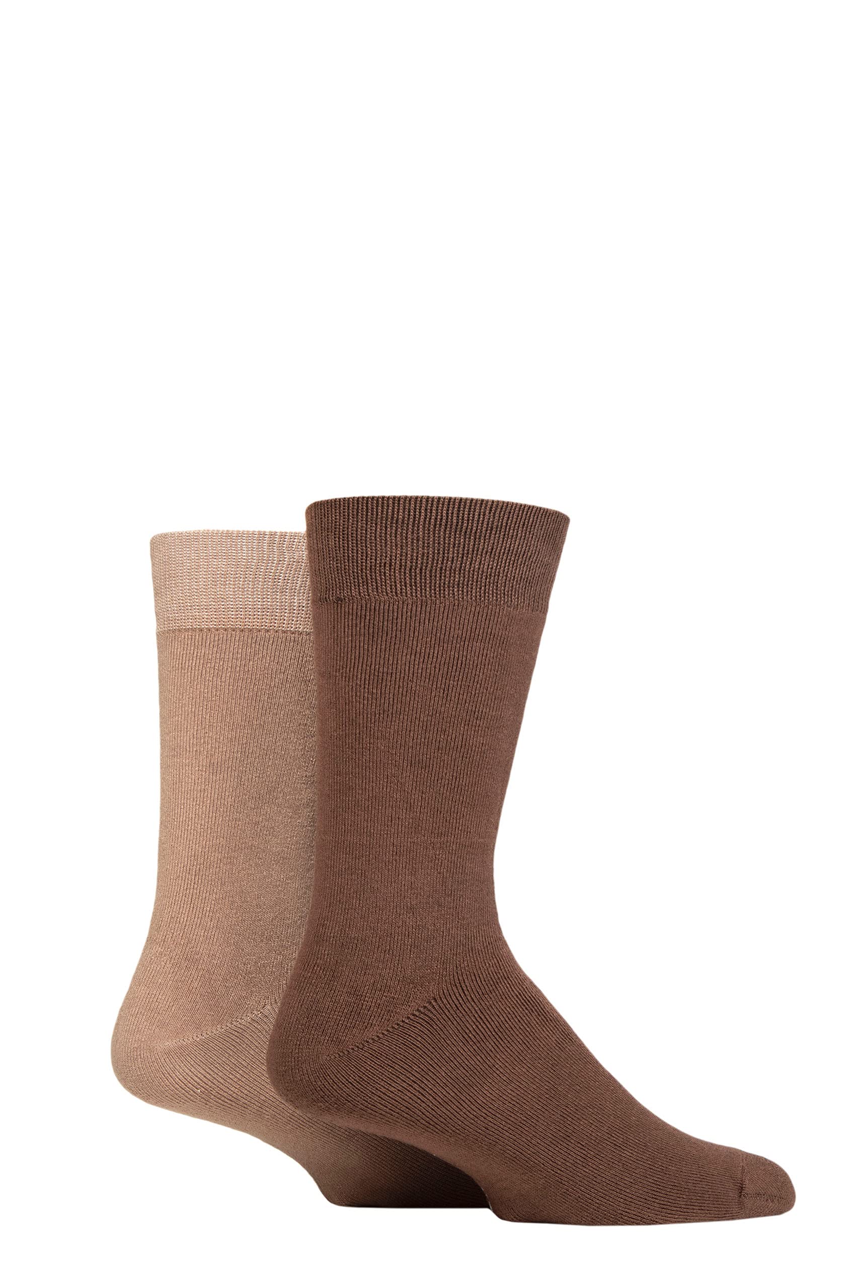 Glenmuir Men's Brown / Light Brown Bamboo Cushioned Leisure Socks Pack Of 2 Brown/Light 7-11