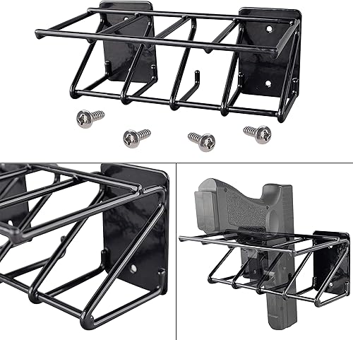 Soporte de pared para pistola de 4 ranuras, se adapta a la mayoría de pistolas de tamaño, soporte de pared para pistola Glock 19, 17, 42, 43, P238,