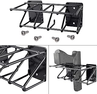 4 Slots Gun Rack Wall Mount, Pistol Rack Fits Most Size Pistols, Gun Wall Mount for Glock 19, 17, 42, 43, P238, Ruger LCP, Sig Sauer, 1911 - Adoreal