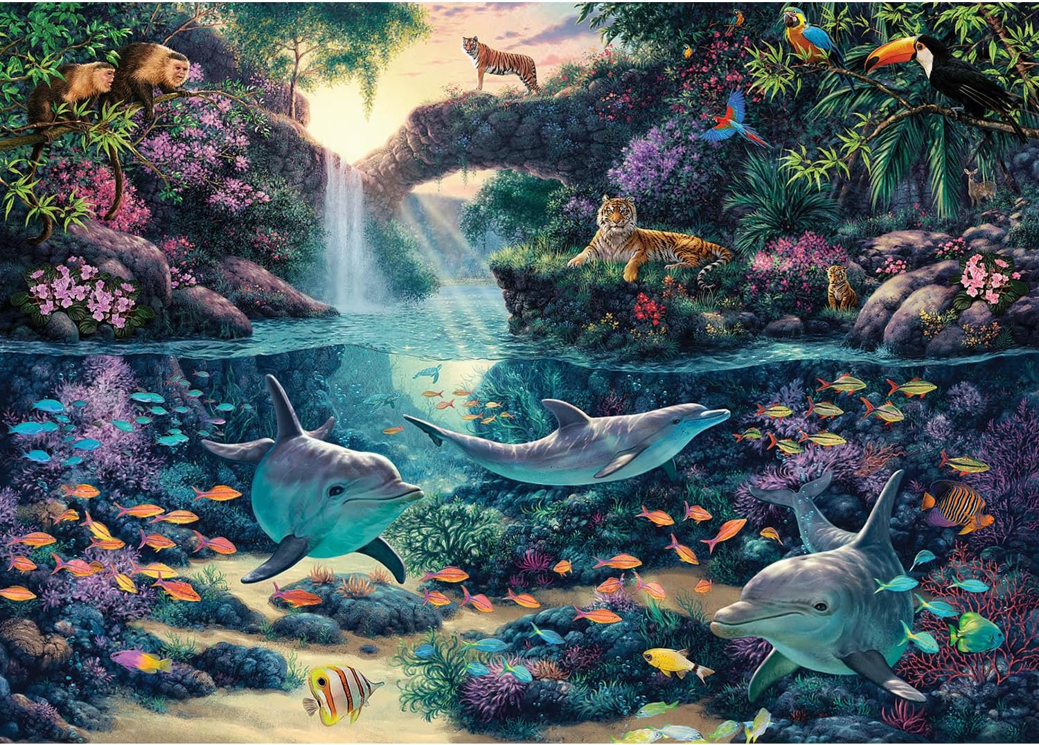 Puzzle - Jungle Paradise, 3000 Piece Jigsaw Puzzle #4908, Brown/a