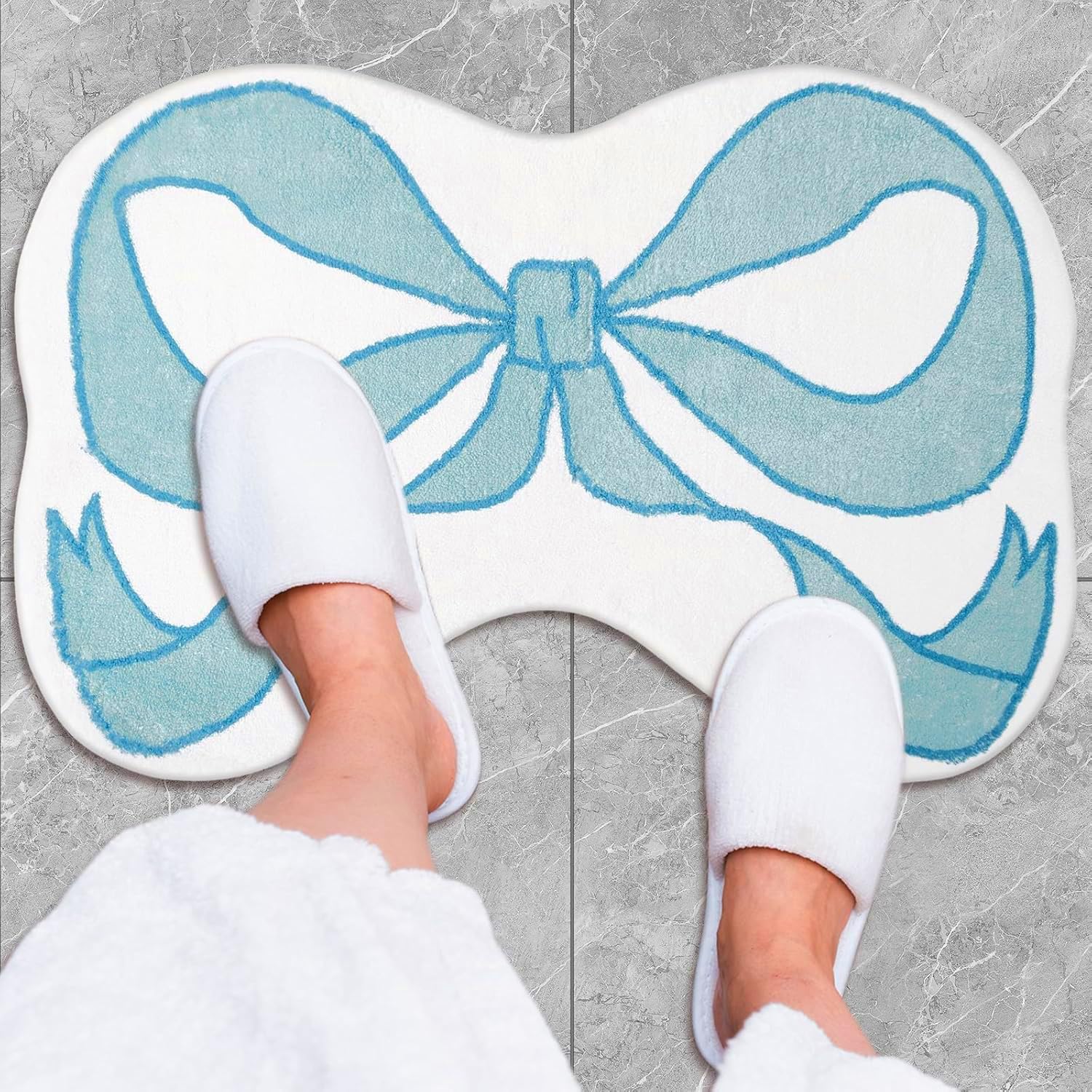Amazon.com: JarThenaAMCS Bow Rug Mat Blue Coquette Bowknot Bathmat 20 x ...