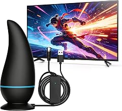 Indoor TV Aerial for Freeview HD - Digital TV Antenna with Built-in Amplifier, Super Thin Design, 4m Coaxial Cable for Strong Signal - Easy Setup, No Subscription, Ideal for Flats