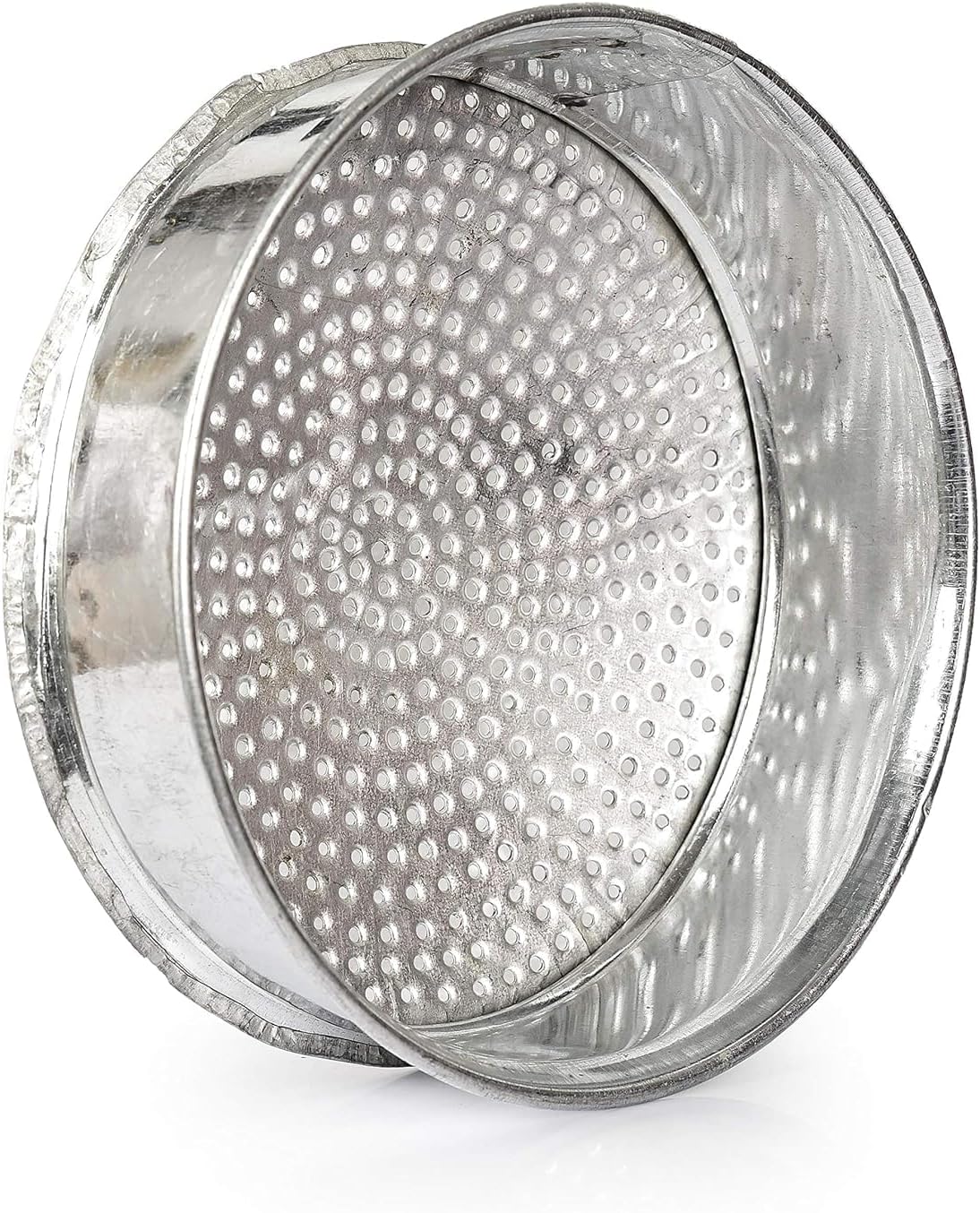 Vismays Iron Strainer Sieve Chalni Chalna Gehu Grain Rice Pulses Masala Spices Lentils Churma Strainer Smooth Edges Food Grade Iron - 10 inch