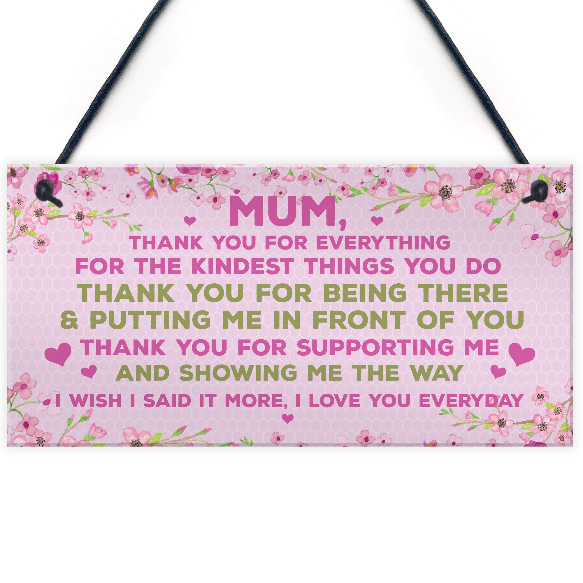 Mum Gift From Daughter Son Hanging Plaque Mum Birthday Christmas Gift Special Keepsake Plaque