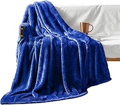 Exclusivo Mezcla Plush Fuzzy Large Fleece Throw Blanket for Couch/Bed/Sofa (50" x 70", Cobalt Blue)- Soft, Warm& Lightweight