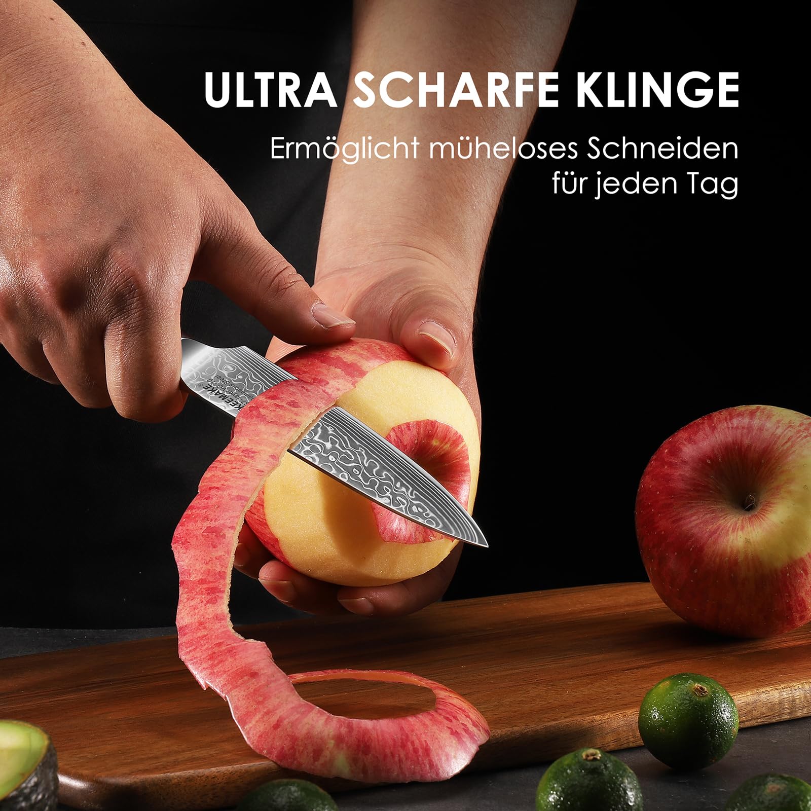 KEEMAKE 13cm Allzweckmesser – Profi Küchenmesser aus 67 Lagen VG-10 Damaststahl, Extrem Scharfes Gemüsemesser & Fleischmesser, ergonomischer G10 Griff. für Haushalt, Gastronomie, Vatertagsgeschenk