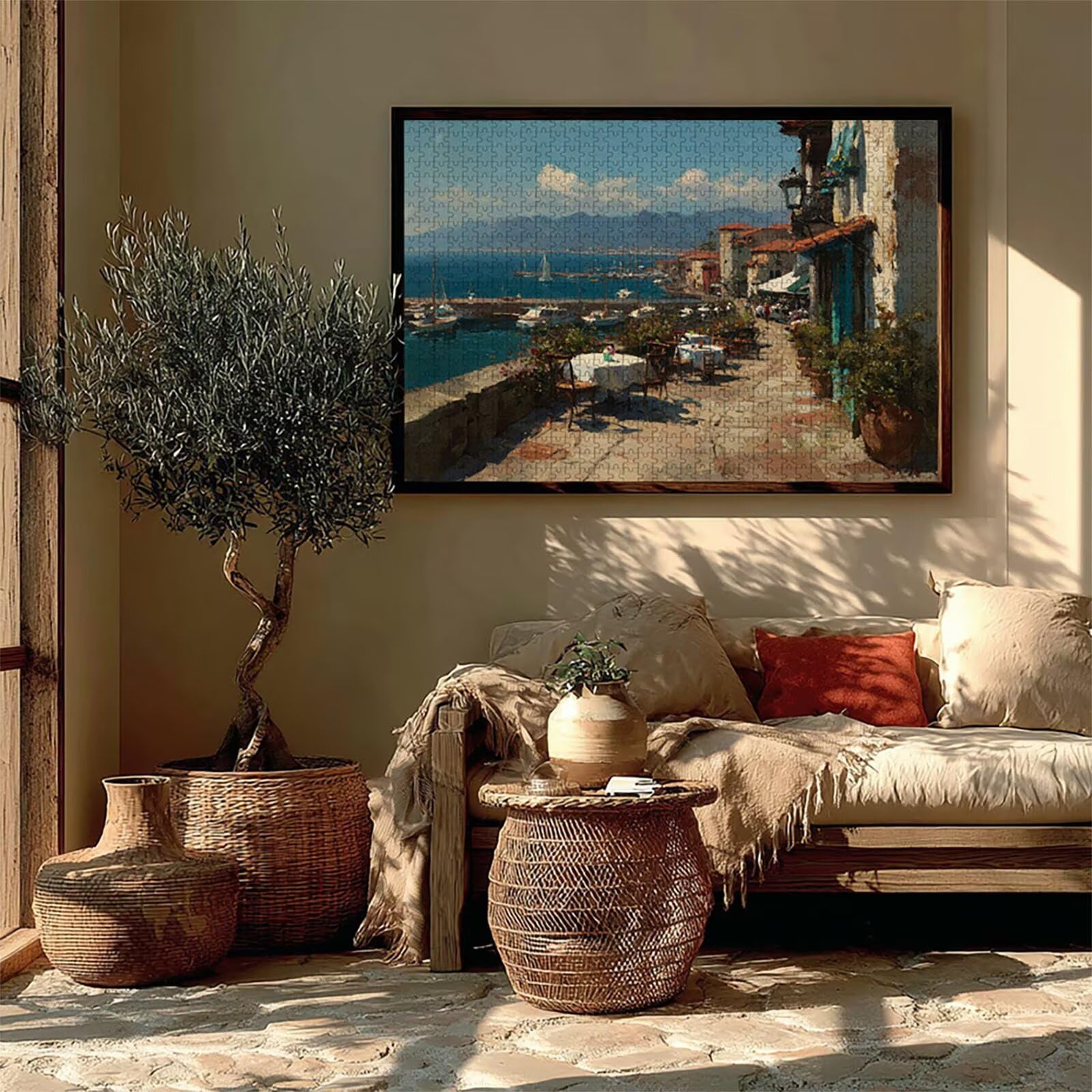 Puzzle 5000 elementów dla dorosłych z widokiem na morze, drewniane puzzle, 155 x 104 cm, części ściśle do siebie pasują, dla mężczyzn, kobiet, starszych seniorów, relaks i odstresowanie, prezenty