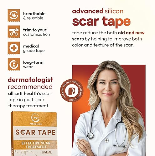 Miniatura 6 de AllSett Health Hojas de silicona para cicatrices, poscirugía, abdominoplastia, recuperación de cesárea, eliminación de golpes queloides, eliminación