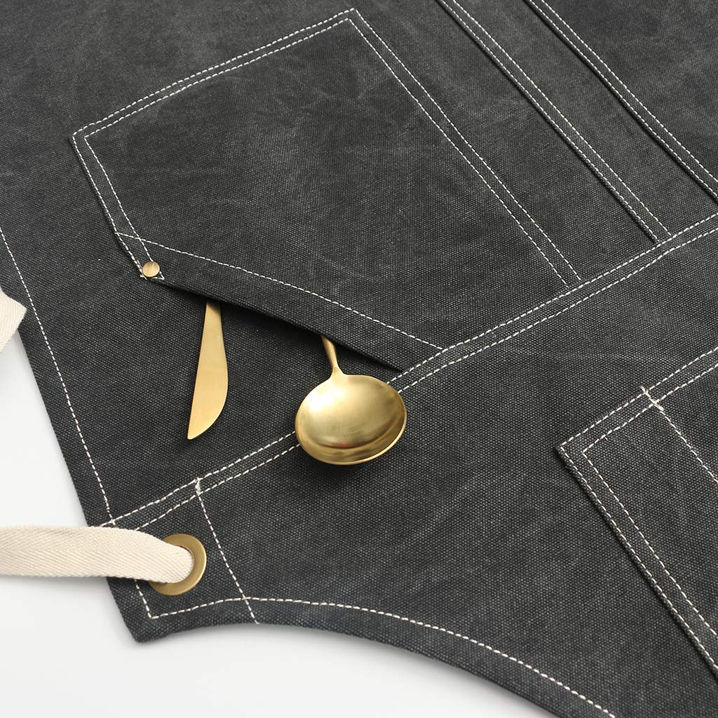 Jeanerlor - Wasserabweisende Arbeitsschürzen für Damen und Herren, Segeltuch, Werkzeugschürze mit Taschen, verstellbar von S bis XXXL