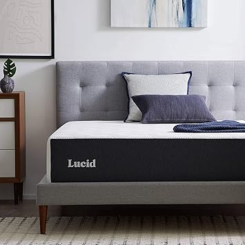 LUCID 14 Inch Memory Foam Mattress - Medium Feel - Memory Foam Infused with Bamboo Charcoal and Gel - Temperature Regulating - Pressure Relief - Breathable - Premium Support - Twin XL SizeTwin XL Size