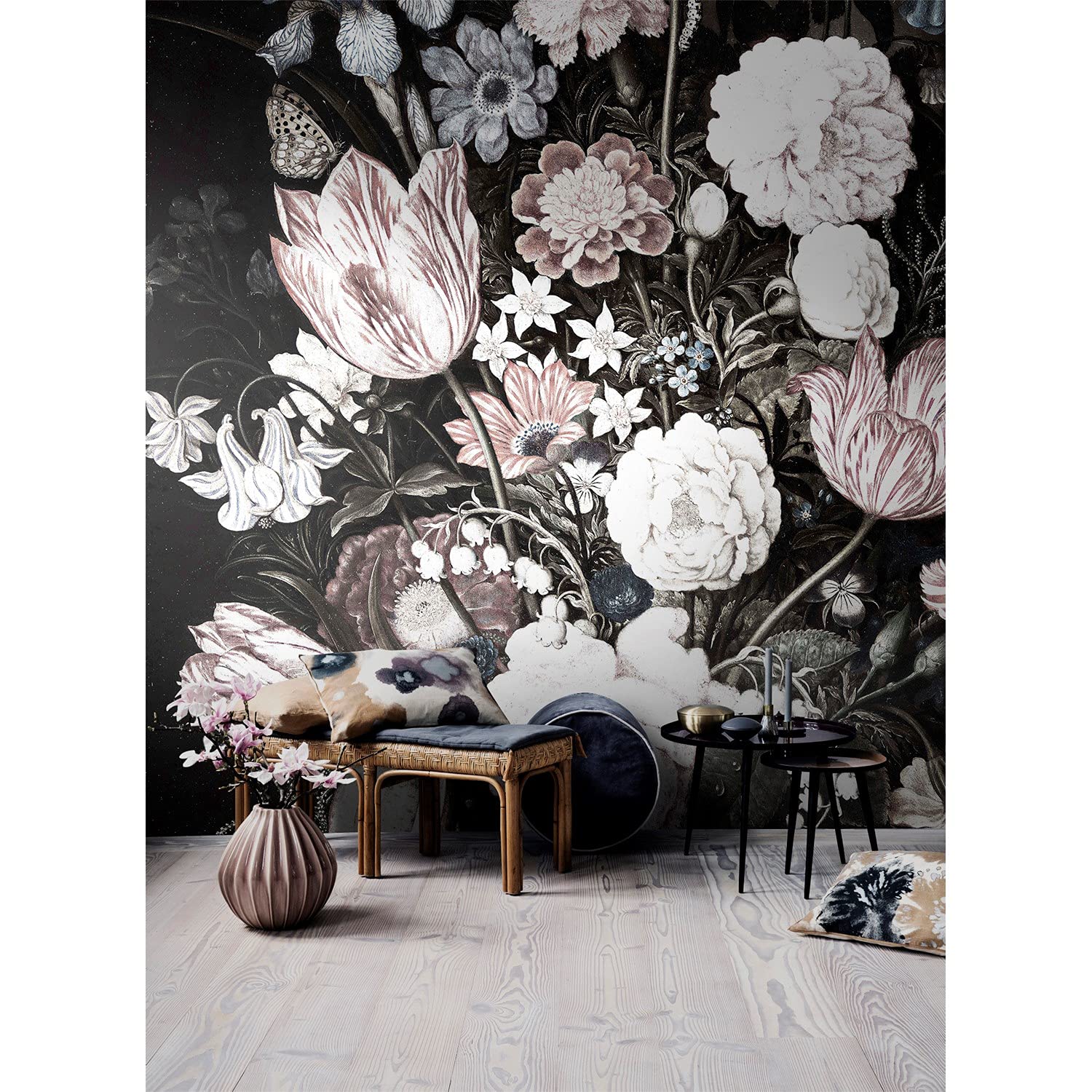 Stickers Muraux Vintage Floral pour Chambre et Cuisine Papier Peint Adhésif Meuble Magic-Stick