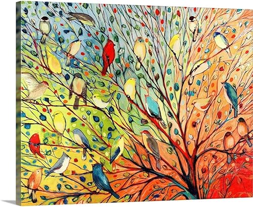 GreatBIGCanvas Jennifer Lommers - Lienzo decorativo para pared, diseño de veintisiete pájaros, 24 x 20 pulgadas, ninguno