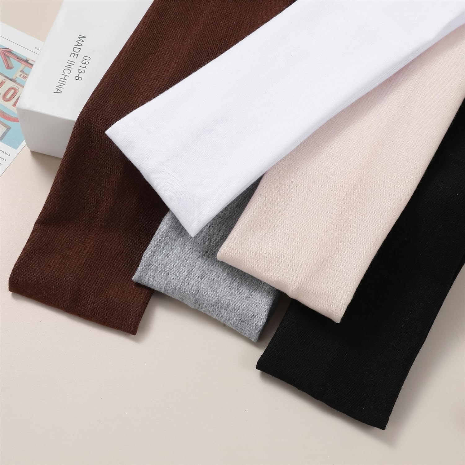 5Pcs Headbands for Women Non Slip, 5 Colors Head Bands for Women's Hair. Soft Cotton Cloth Stretchy Thick Headbands for Running, Yoga, and Exercise thumbnail