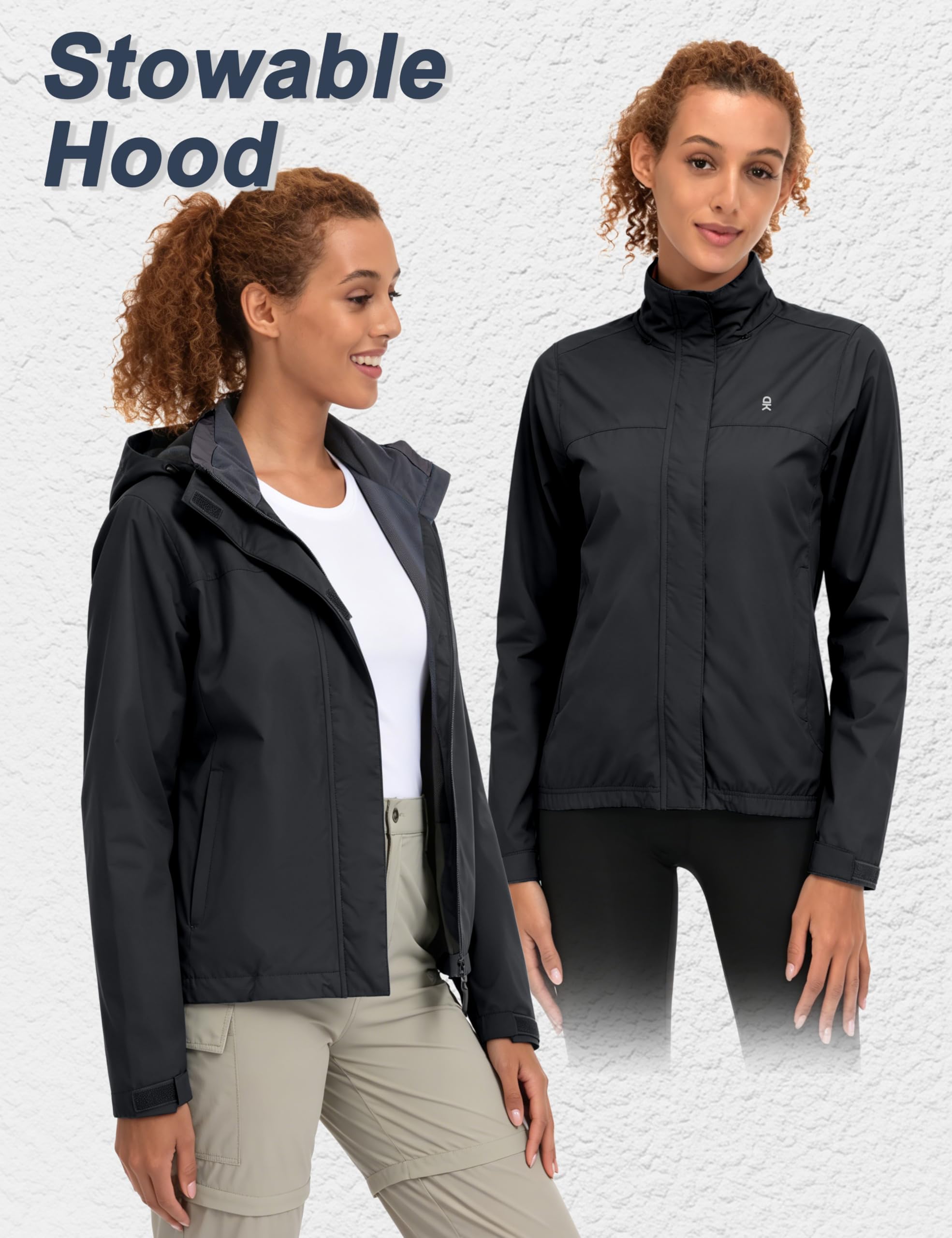 Little Donkey Andy Damen wasserdichte Regenjacke Leichte atmungsaktivem Regenjacke für Outdoor-Windbreaker zum Wandern, Reisen