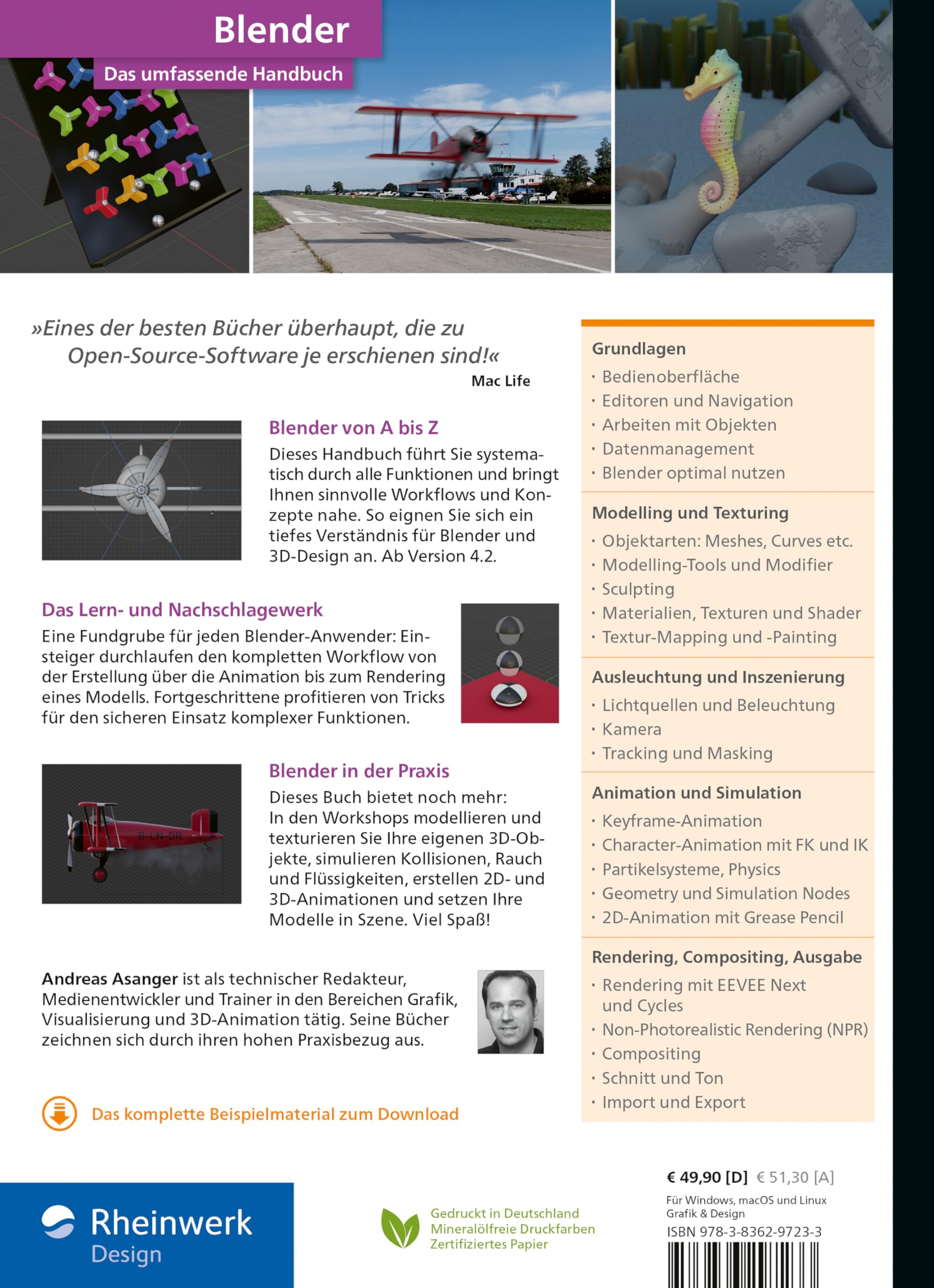 Blender: Das umfassende Handbuch zu Blender. Mit Praxis-Workshops, Insider-Tipps und Techniken zu Modelling, Rendering, Animation und mehr
