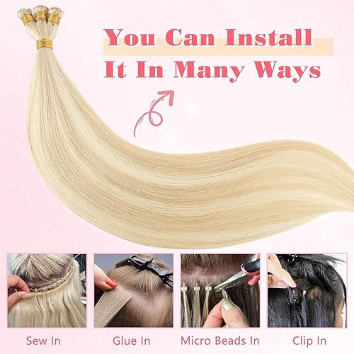 Miniatura 5 de ABH AMAZINGBEAUTY HAIR Extensiones de cabello humano real de 20 pulgadas, cosidas a mano con reflejos, 1.76 onzas, extensiones de cabello sedoso con