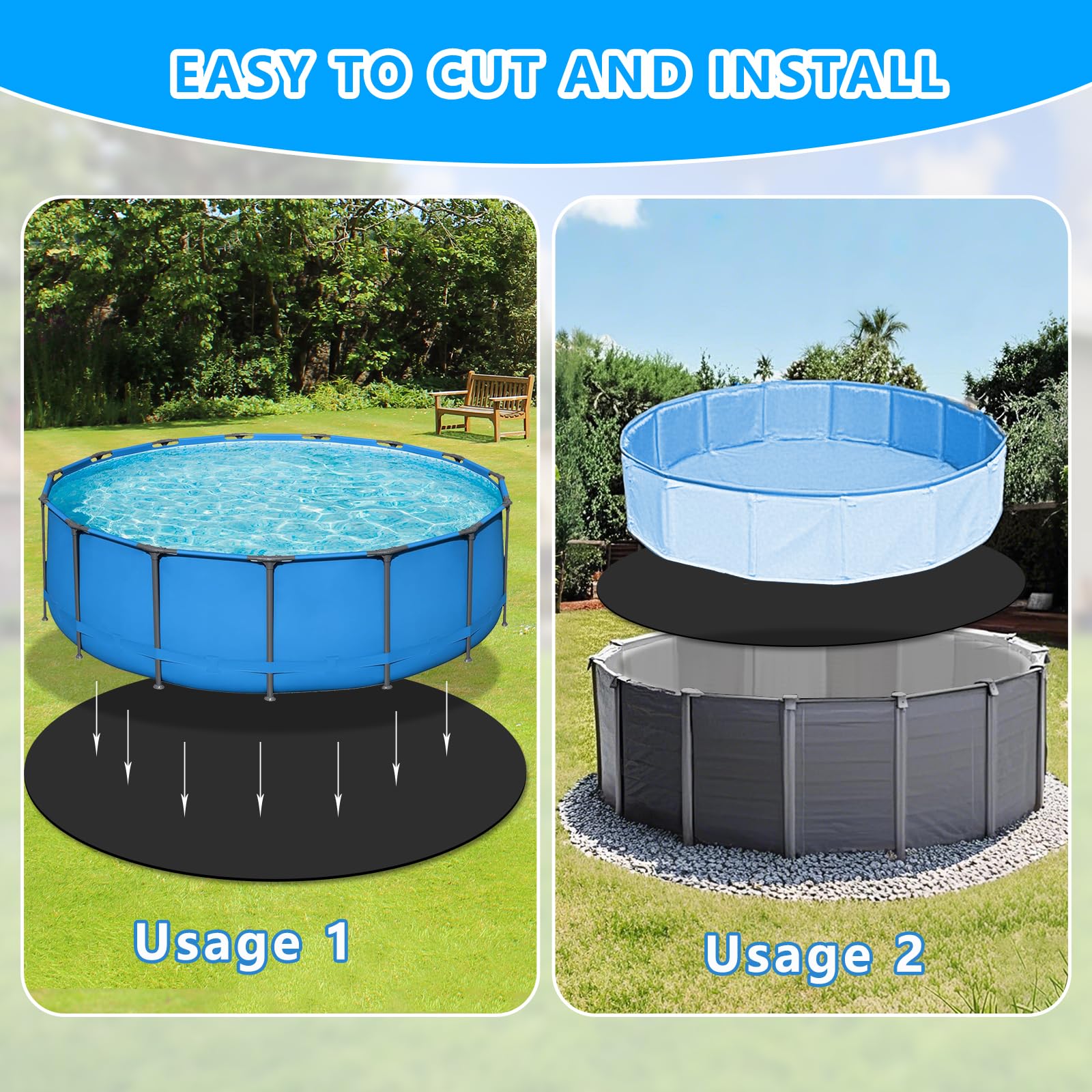 Tapis de Piscine - Tapis d'échelle pour Piscines Hors Sol avec Texture Antidérapante | Tapis d Tapis de Piscine - Tapis d'échelle pour Piscines Hors Sol avec Texture Antidérapante | Tapis d