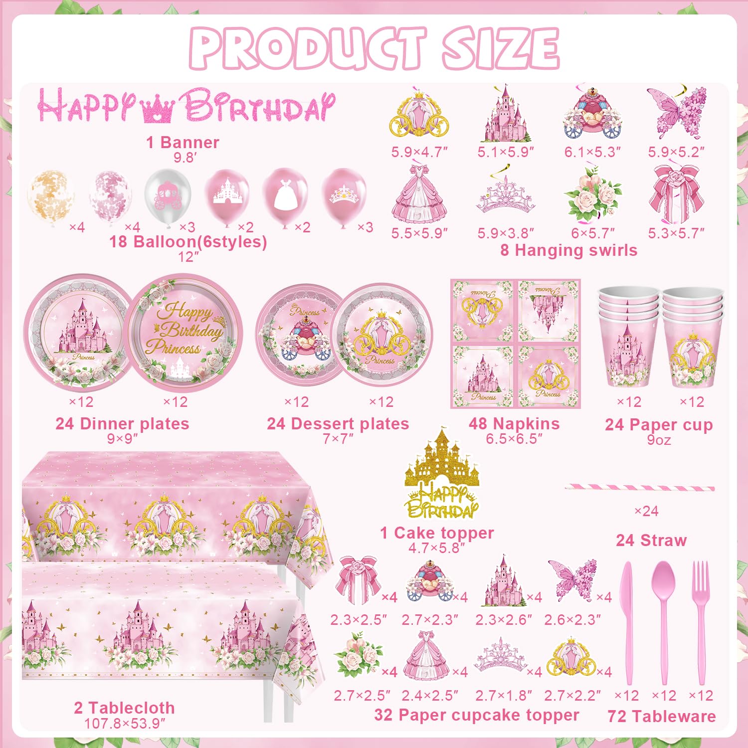 Decoraciones de fiesta de cumpleaños de princesa