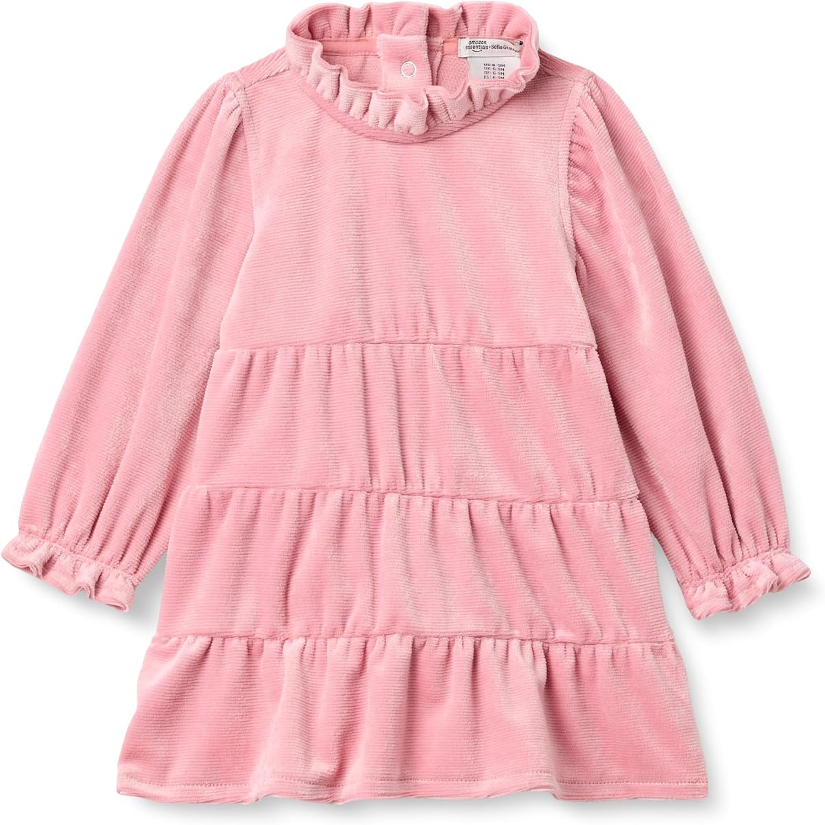 Amazon Essentials x Sofia Grainge Toddlers and Baby Girls' Long Sleeve Velour Corduroy Dress