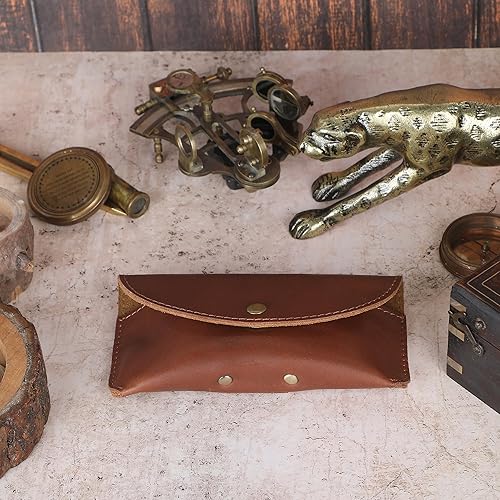 Miniatura 5 de Leather Eyeglass Case Genuine Leather Sunglasses Case Eyewear Pouch Glasses Sleeve Slim Unisex Eyeglass Holder