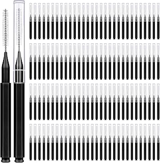 120 Pieces Interdental Brushes, Braces Brush Cleaner Orthodontic Flossers Toothpicks Floss Picks for Braces Kit for Teeth Cleaning Tools Spiral Dental Brush Head for Efficient Oral Care Black