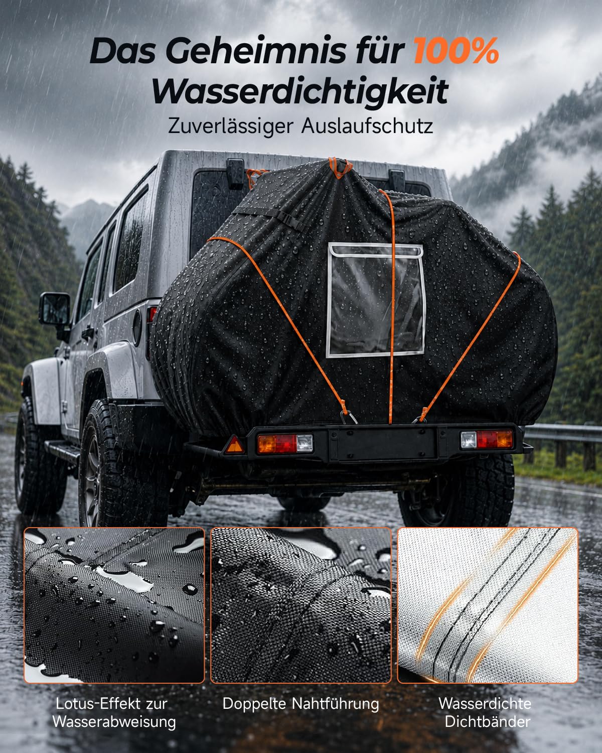 Fahrradabdeckung für 2 Fahrräder, Fahrradabdeckung Wasserdicht Winddicht | 600D fahrradplane, 210×80×115cm, Reißfestigkeit, mit 6M seil und aufbewahrungstasche, Tragbare, für Camping Autoreisen Umzüge