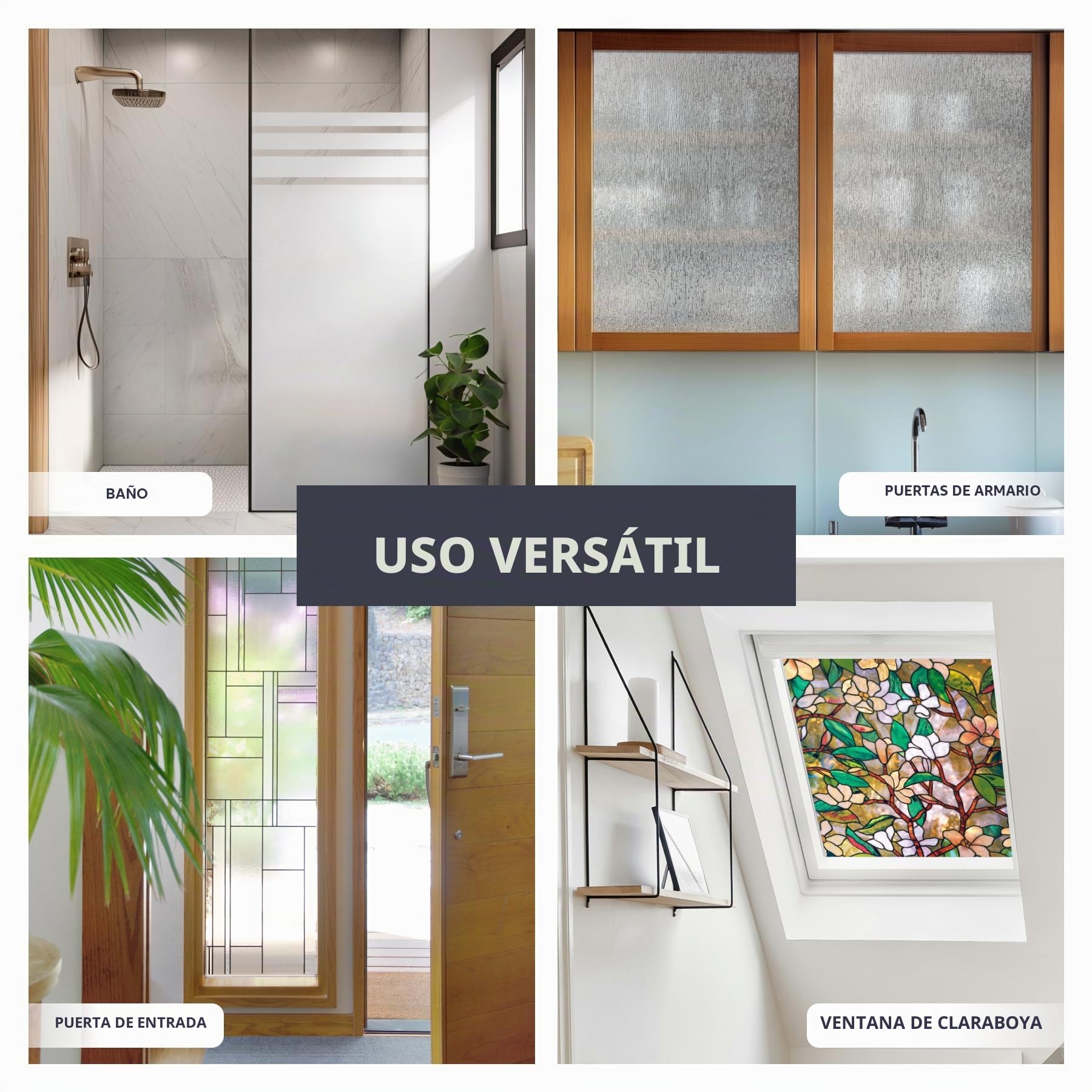 Artscape Magnolia | Película de privacidad para Ventana con patrón de vidrieras | no Adhesiva y protección UV | Fácil de aplicar y Quitar | 61 x 91 cm