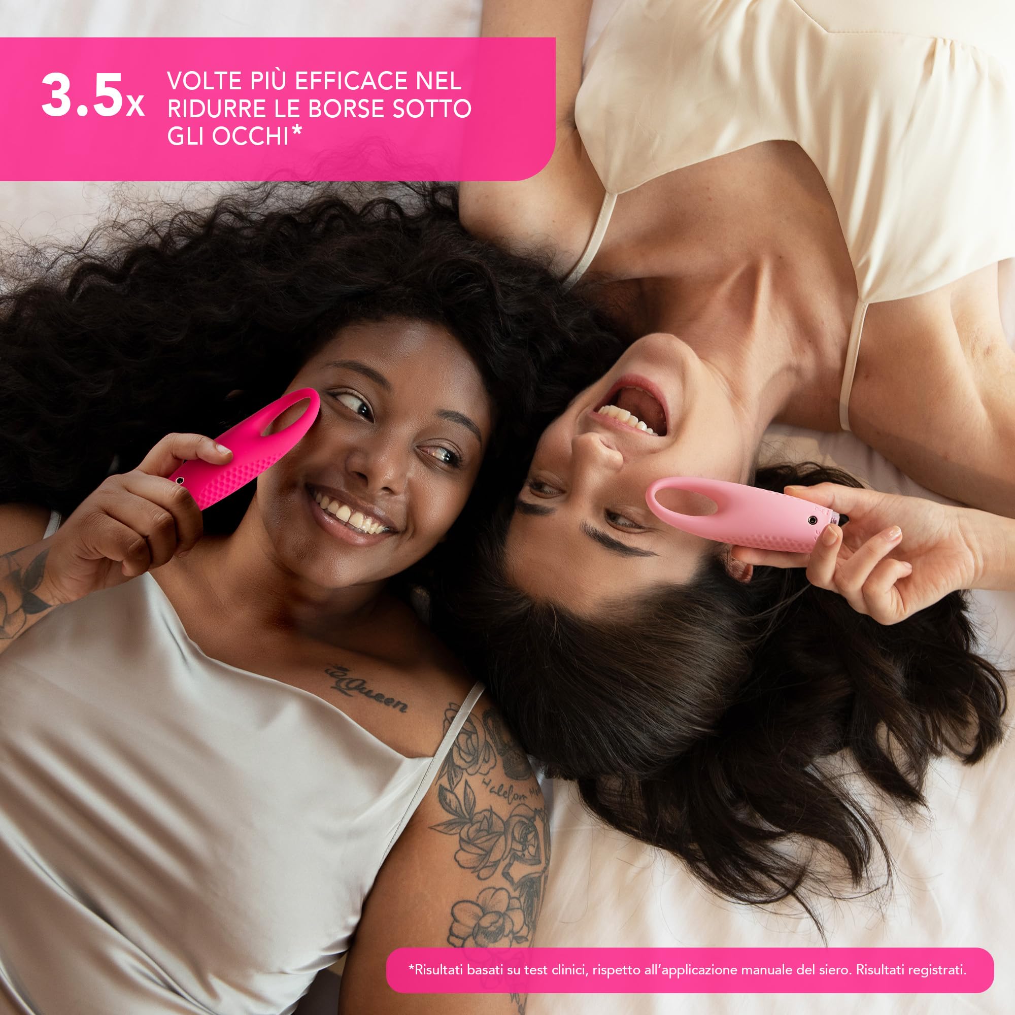 FOREO IRIS 2, massaggiatore per contorno occhi antirughe, Per occhiaie, gonfiore e borse agli occhi, Strumento per linfodrenaggio, Silicone ultraigienico, Garanzia di 2 anni, Fuchsia
