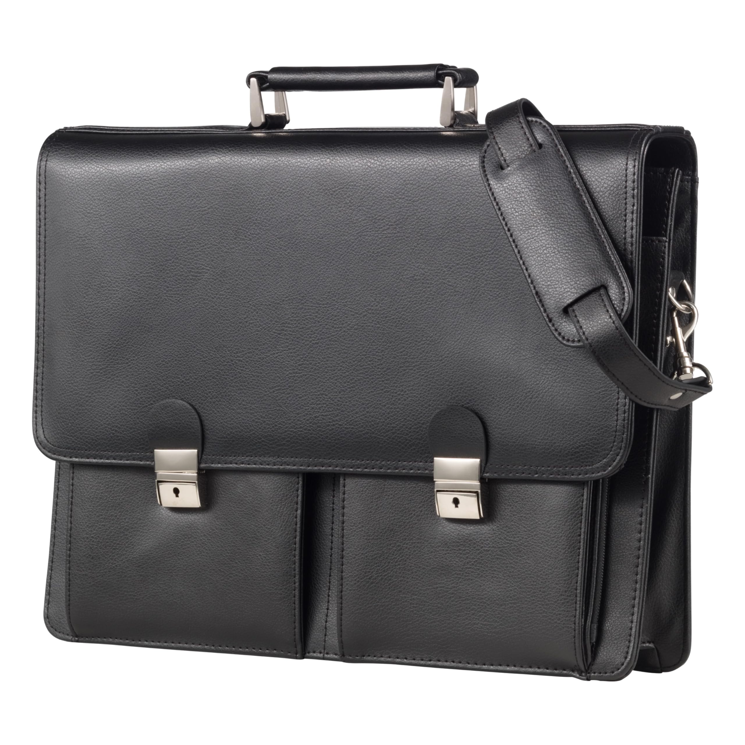 Alassio 47118 - Aktentasche Veneto, aus Lederimitat, ca. 42 x 32 x 15 cm, schwarz