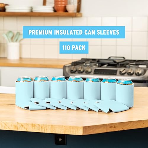 Miniatura 6 de Fundas enfriadoras de latas de cerveza en blanco (paquete de 110) Enfriadores de latas de cerveza con aislamiento suave - Koolies en blanco