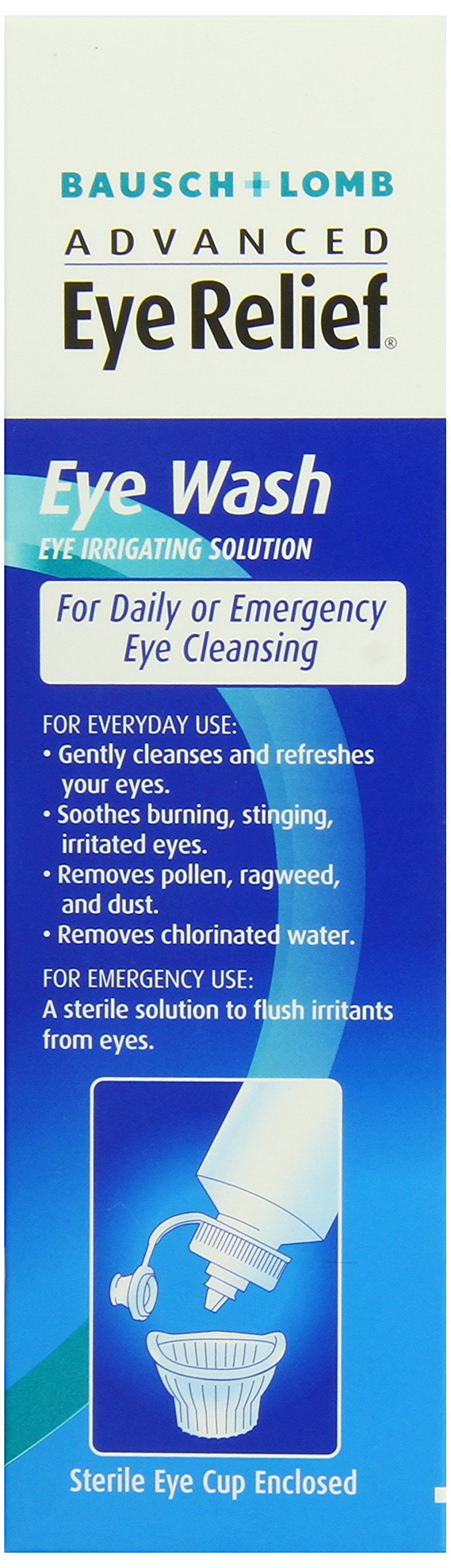 Eye Wash by Bausch & Lomb, Eye Relief Solution that Cleans, Refreshes