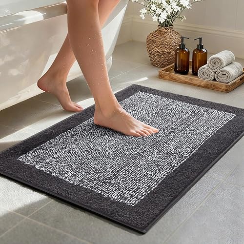 Miniatura 47 de 24x48 alfombras largas de baño antideslizantes lavables, grandes alfombras de baño para piso de baño y tina, suaves alfombras de baño absorbentes