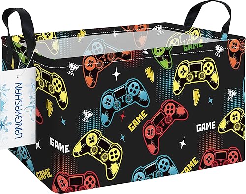 Miniatura 43 de Langyashan - Cesta de tela rectangular con asas para almacenamiento y organización del hogar, la cocina, juguetes de los niños, la oficina, el