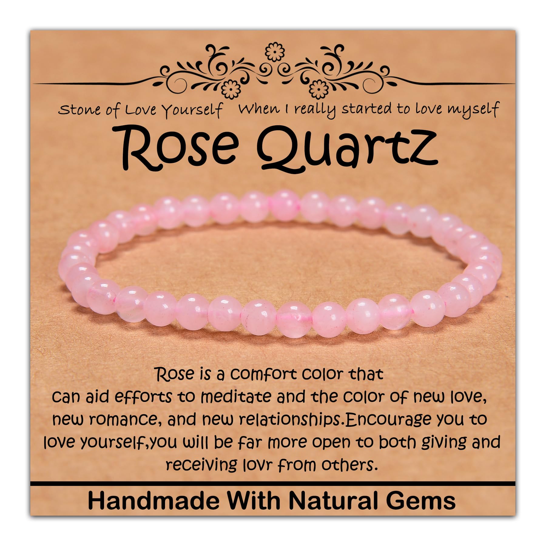 CHCCOYENatural Healing Gemstone Bracelet Handmade Yoga Stretch Elastic Bracelet Stress Relief Crystal Jewelry for Men and Women