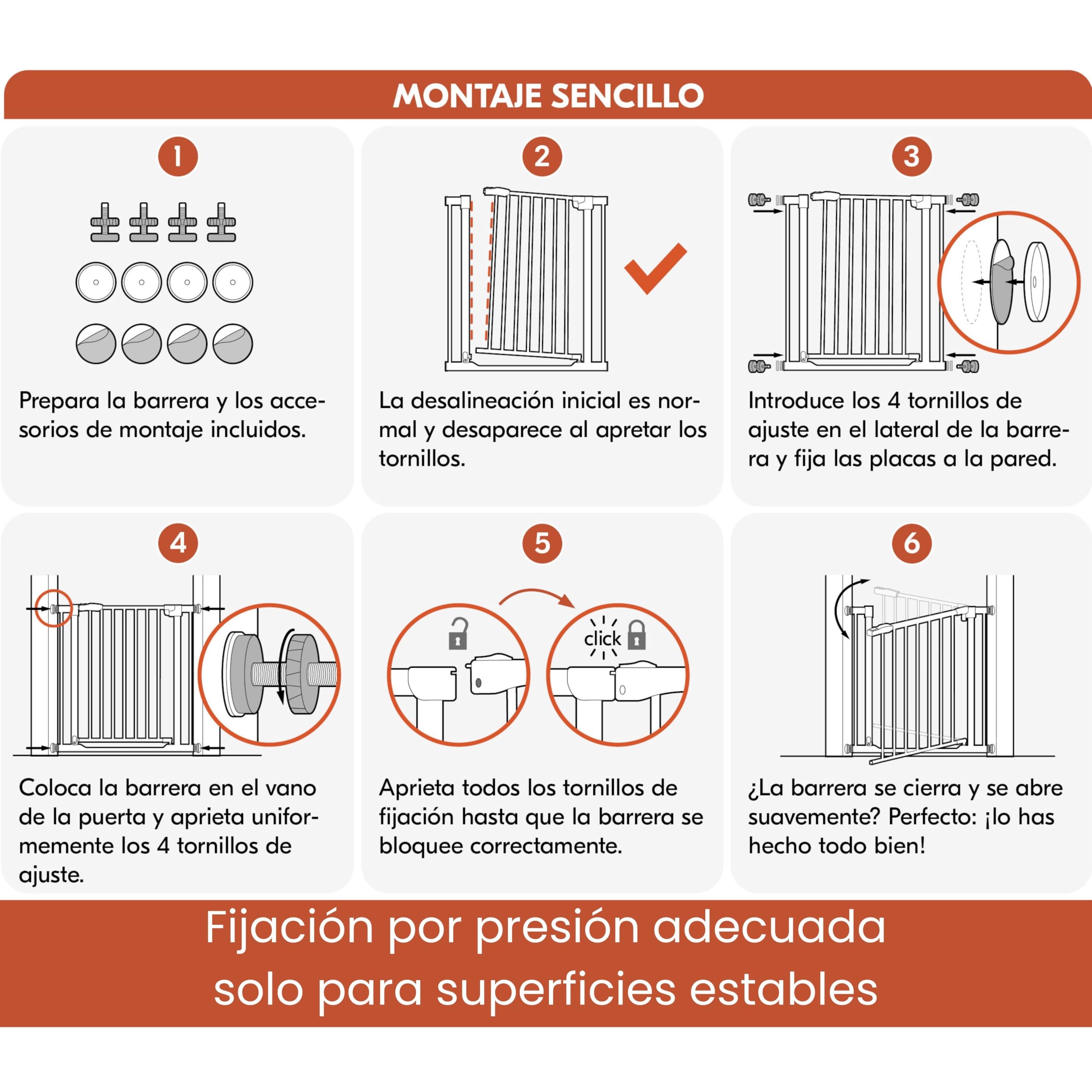 hauck Barrera Seguridad Niños para Puertas y Escaleras Open N Stop Safety incl. Extension 9 cm - Barandilla Escalera Niños sin Agujeros - Vallas Infantiles - Metal 84- 89 cm - Blanco