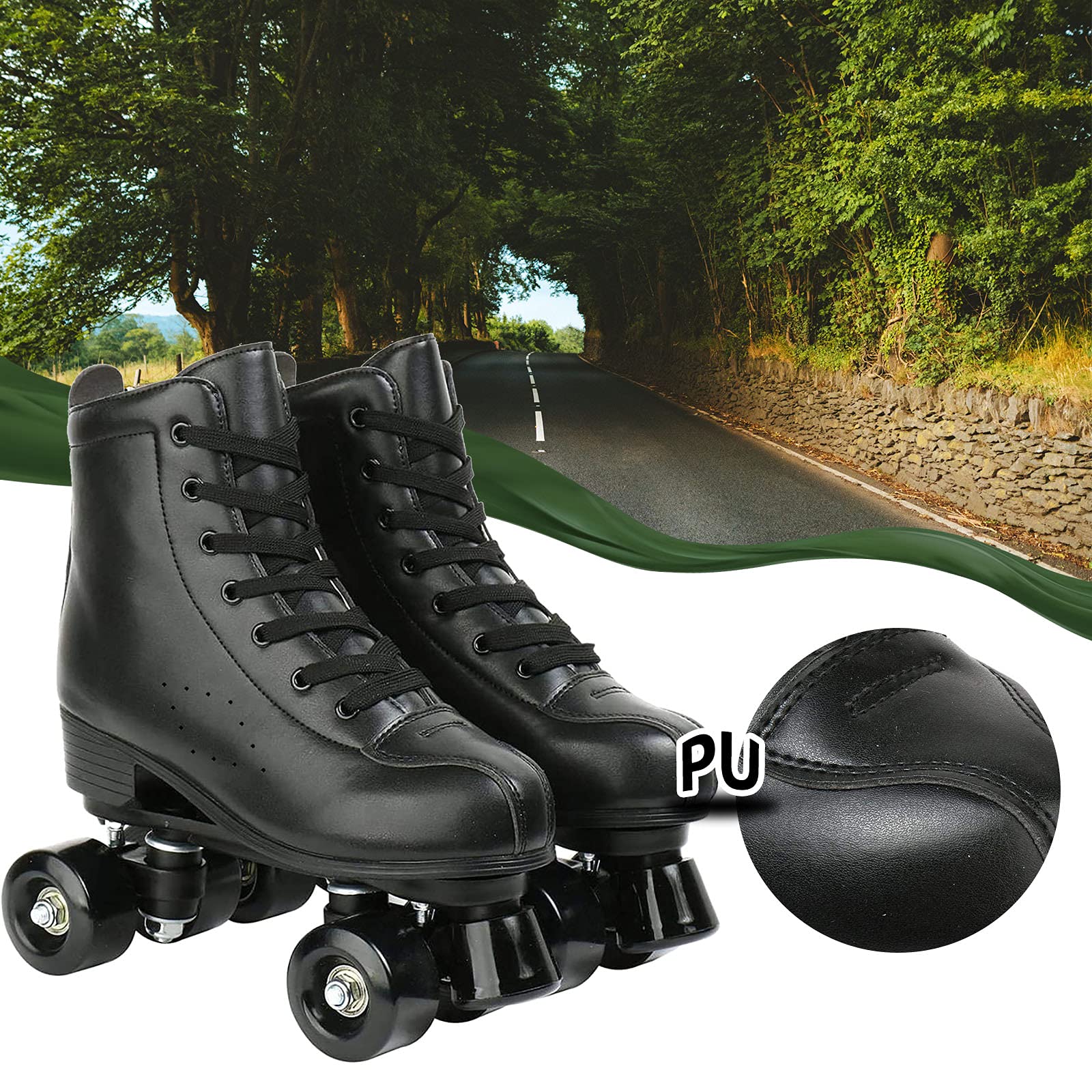 Patines Artisticos 4 Ruedas Quad Top Alto Negro 42