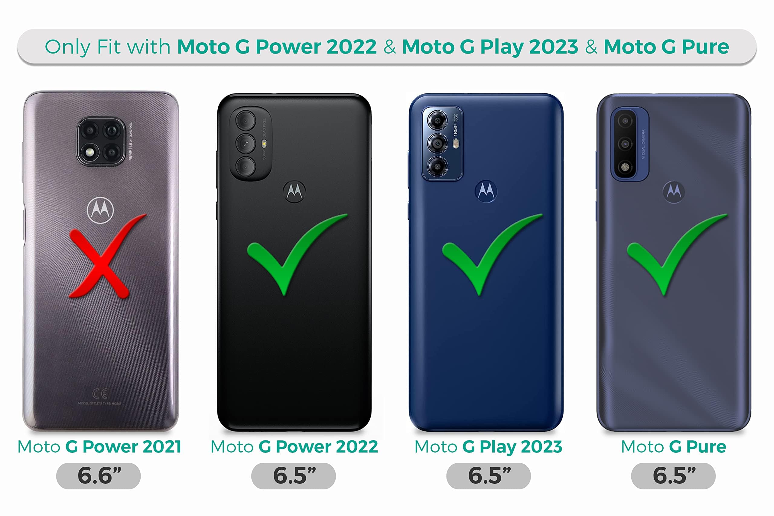 Funda para Moto G Pure, Moto G Play 2023, Moto G Power 2022, funda protectora resistente con [3 capas] cubierta de protección de goma resistente a prueba de golpes para Motorola G Pure (rojo
