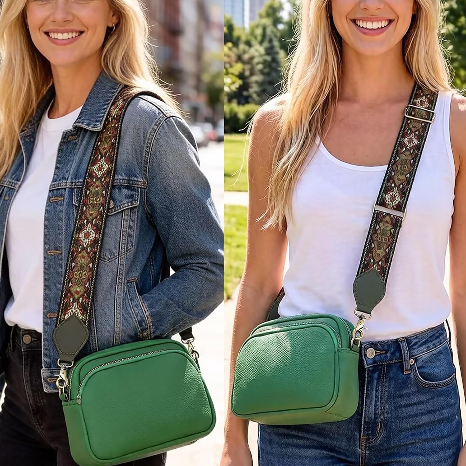 Purse Straps Replacement Crossbody Bag Strap Adjustable Long Shoulder Straps for Handbags,Women Retro Purse Strap image 4