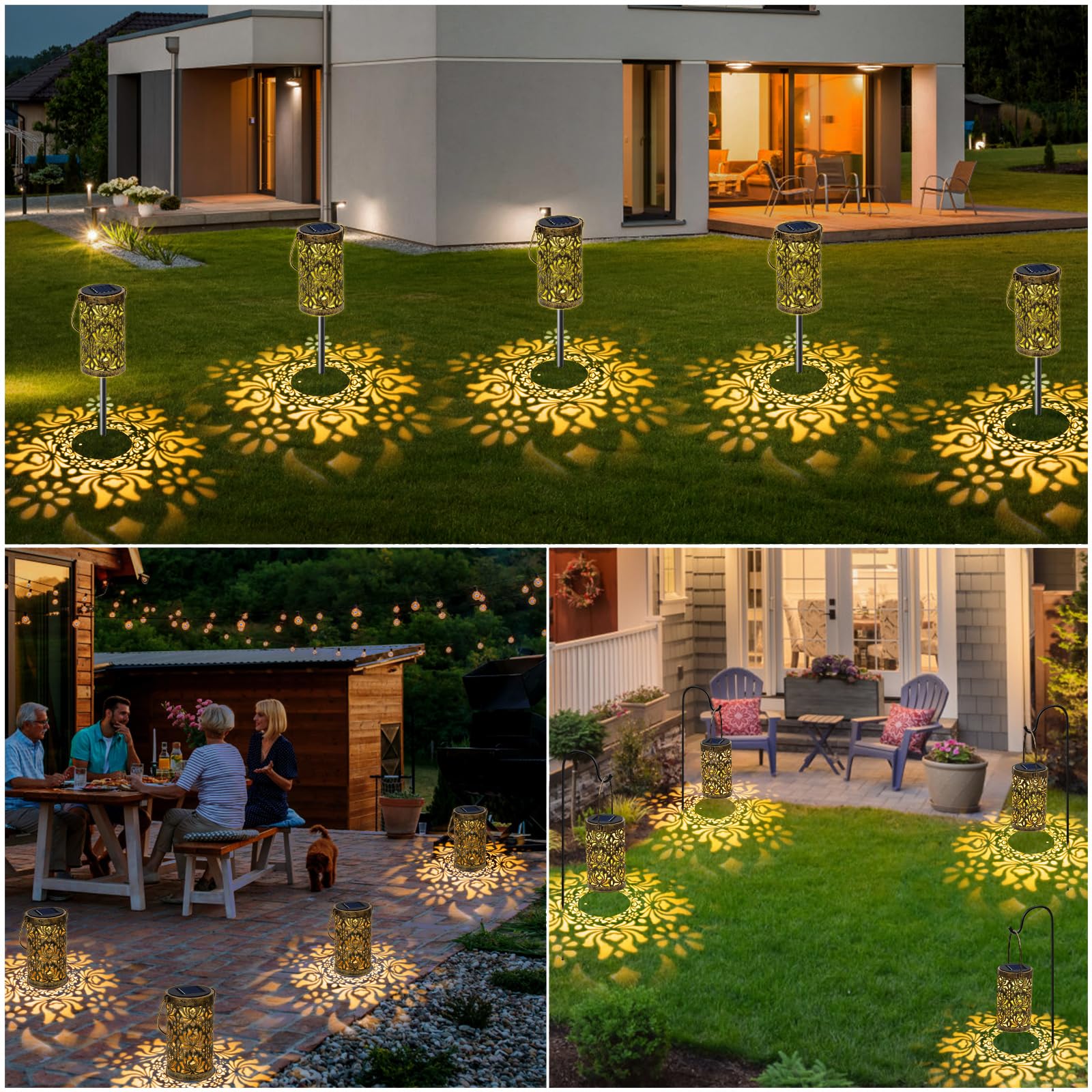 4 Pack Solar Pathway Lights Lights Outdoor, LED Solar Lantern
