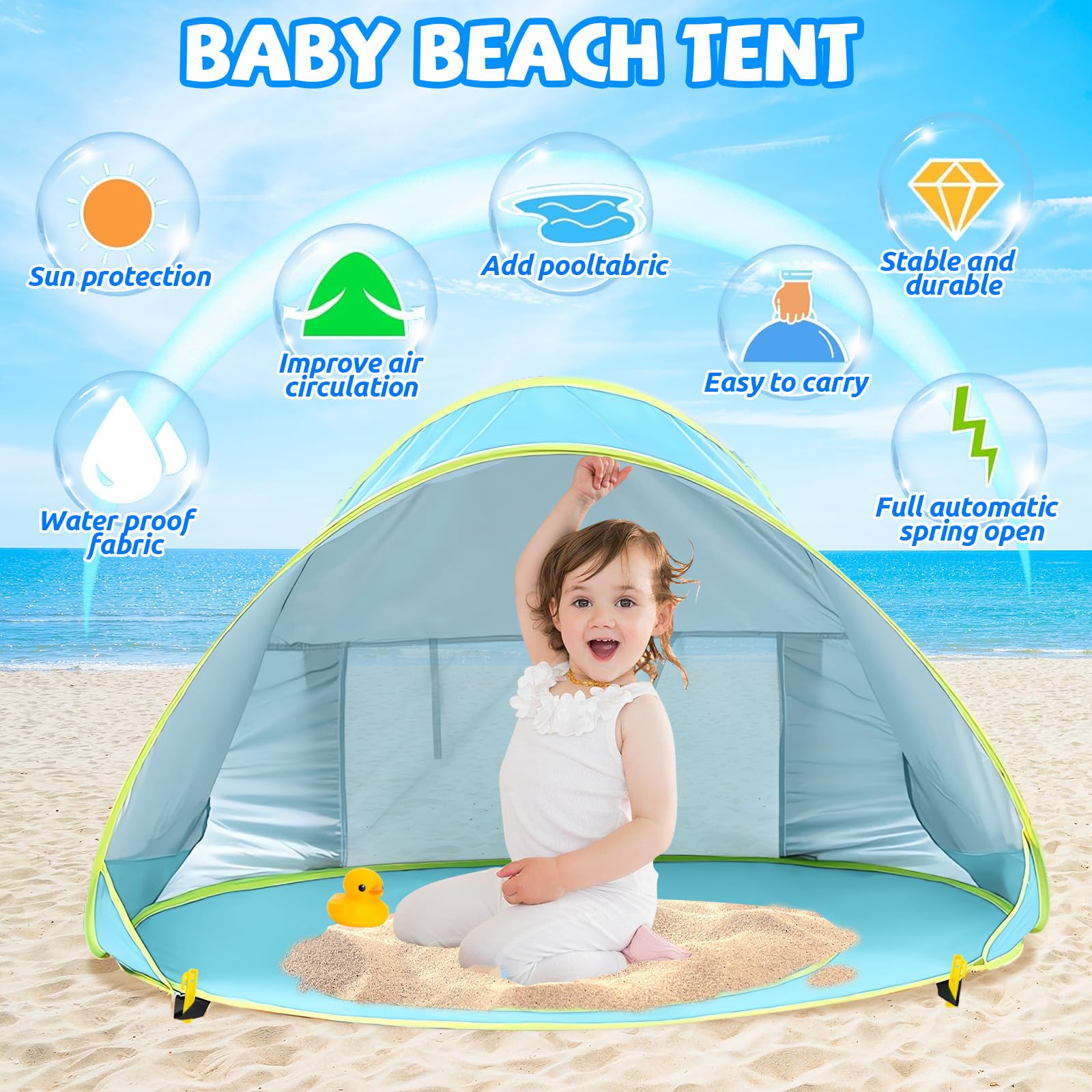 Tente De Plage Sun Ninja Pop Up – Anti UV, Pour Bébé – Protection Solaire – Neuf