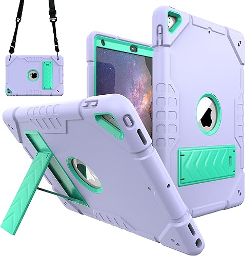 KepaiTok Funda para iPad de 987 generación para iPad de 10.2 pulgadas con soporte, soporte integrado de 2 ángulos para niños, a prueba de golpes,