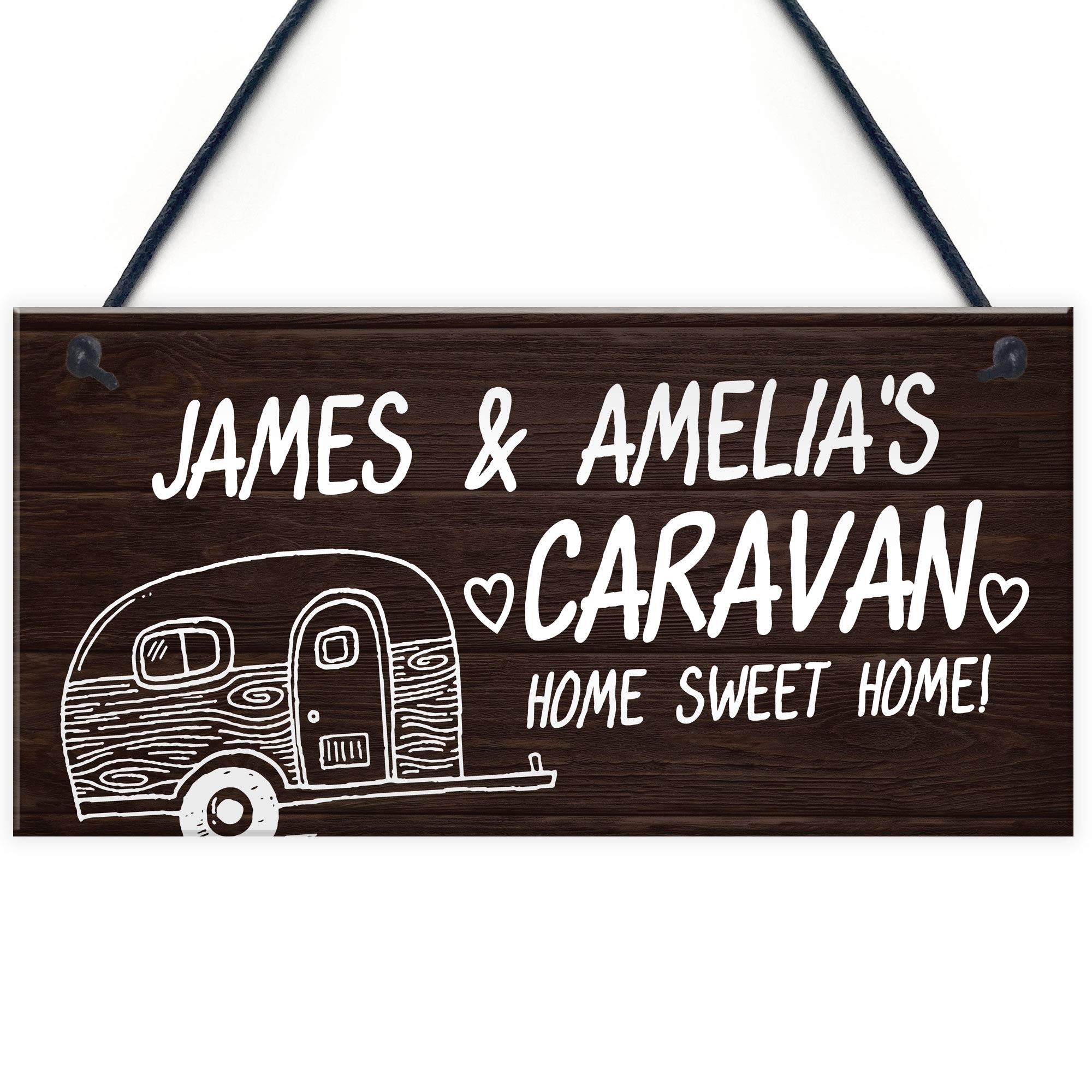 Red Ocean Novelty Caravan Personalised Sign Novelty Caravan Motorhome Home Decor Gifts